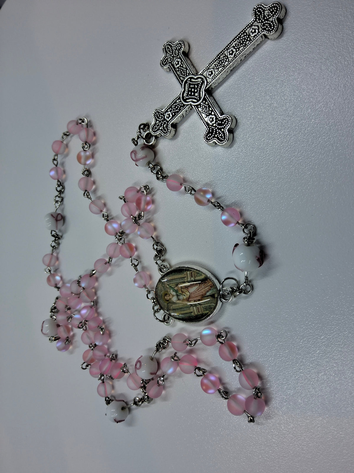 Breast Cancer Awareness Faith & Hope Rosary Zipper Pouch Set R1020
