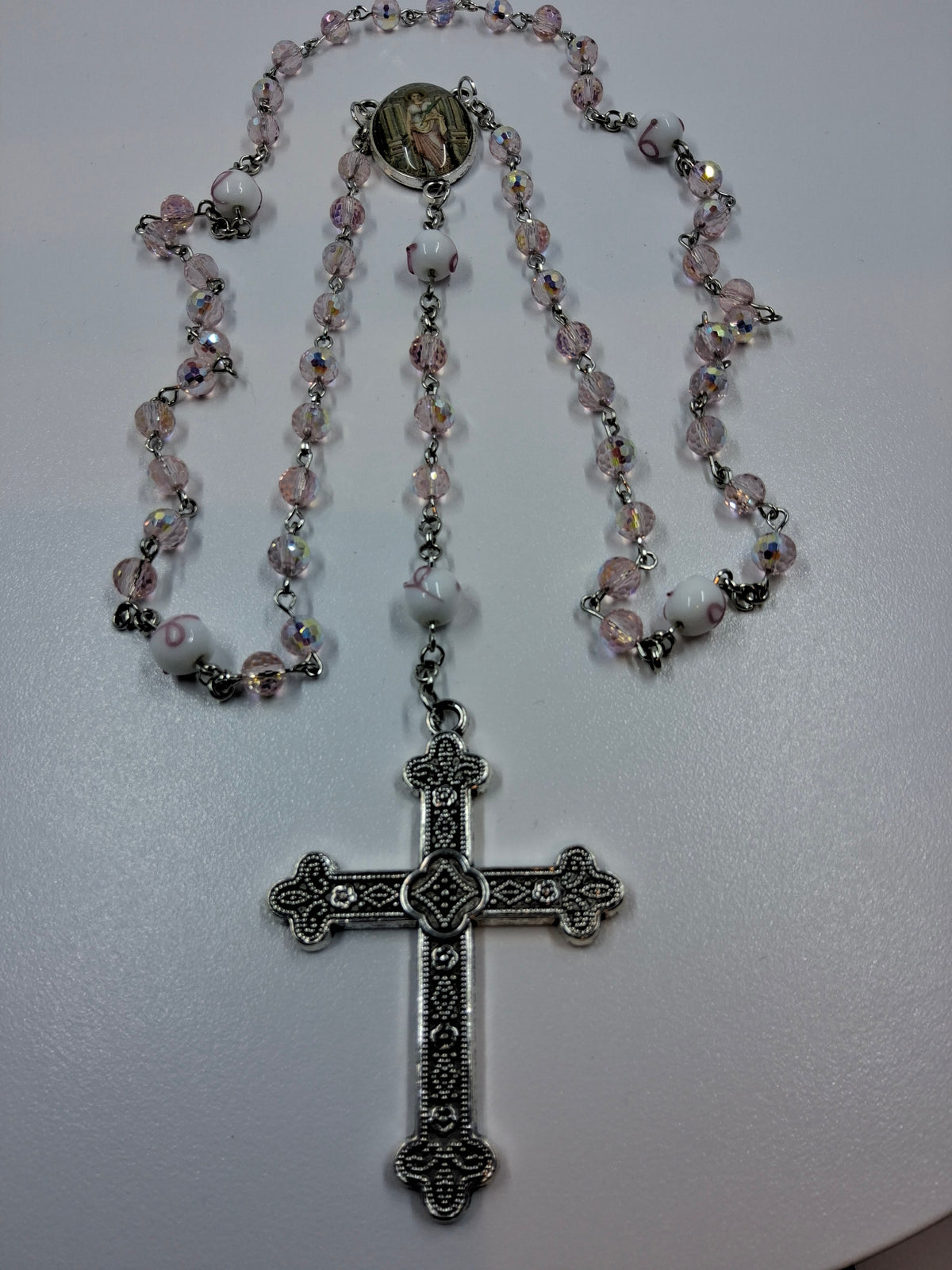 Breast Cancer Awareness Faith & Hope Rosary Zipper Pouch Set R1018