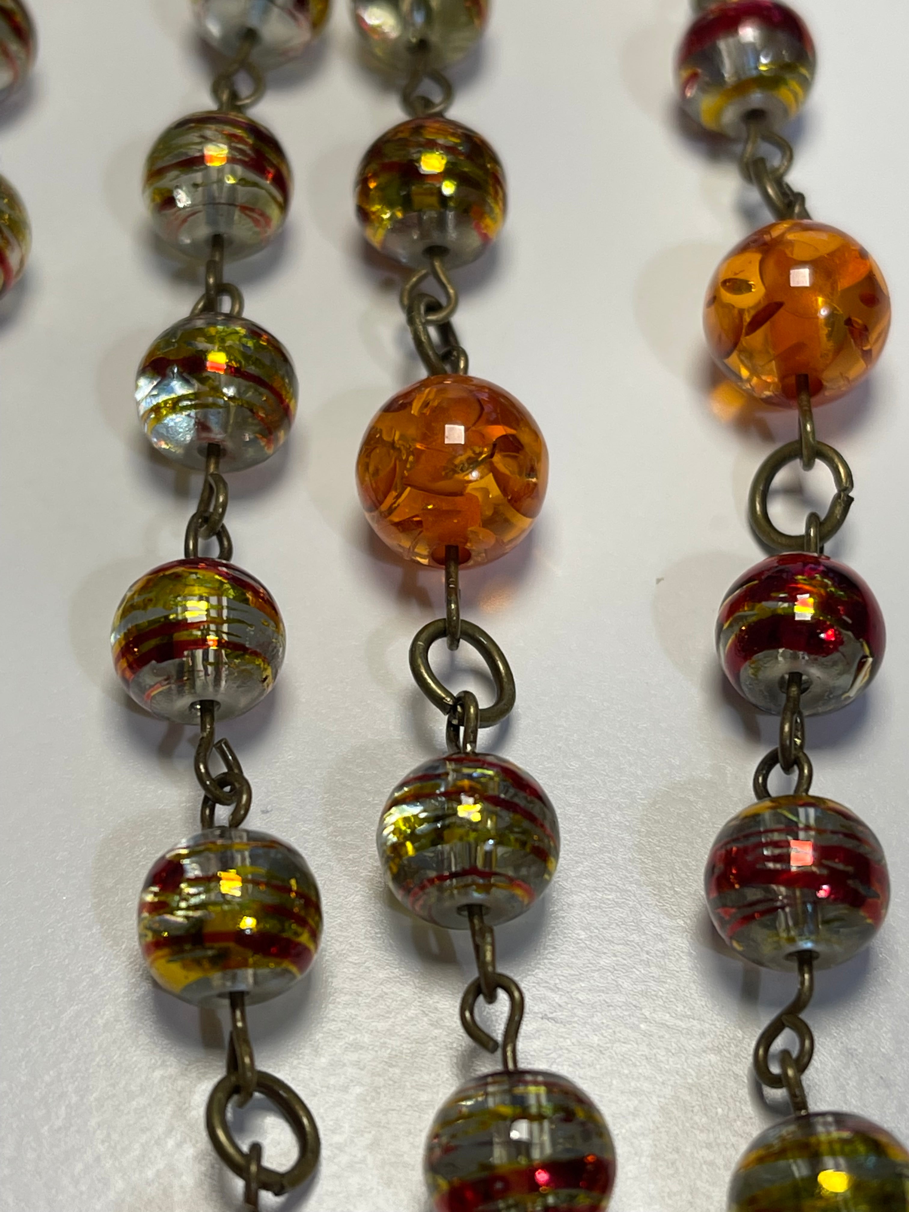 Handcrafted Amber-Tone Beaded Rosary with Zippered Prayer Pouch