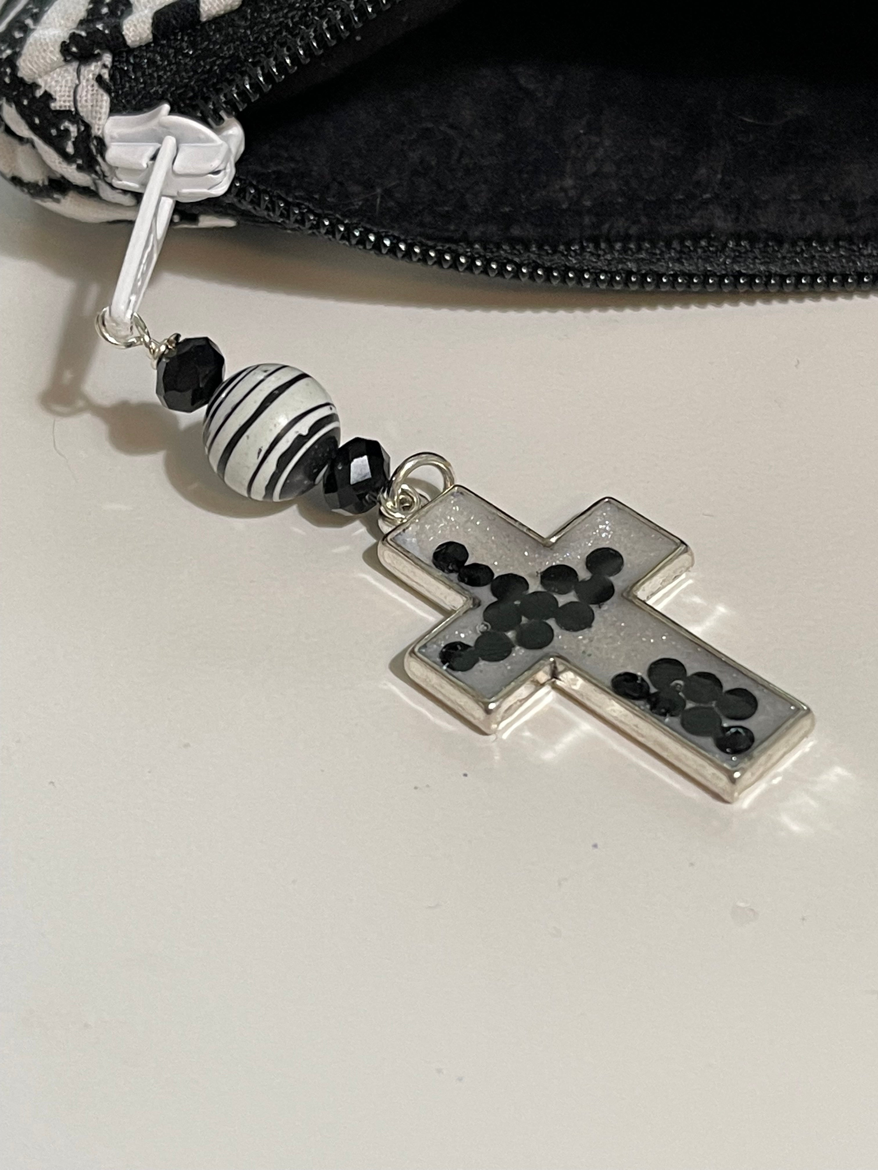 Black & White Zebra Rosary Gift Ensemble