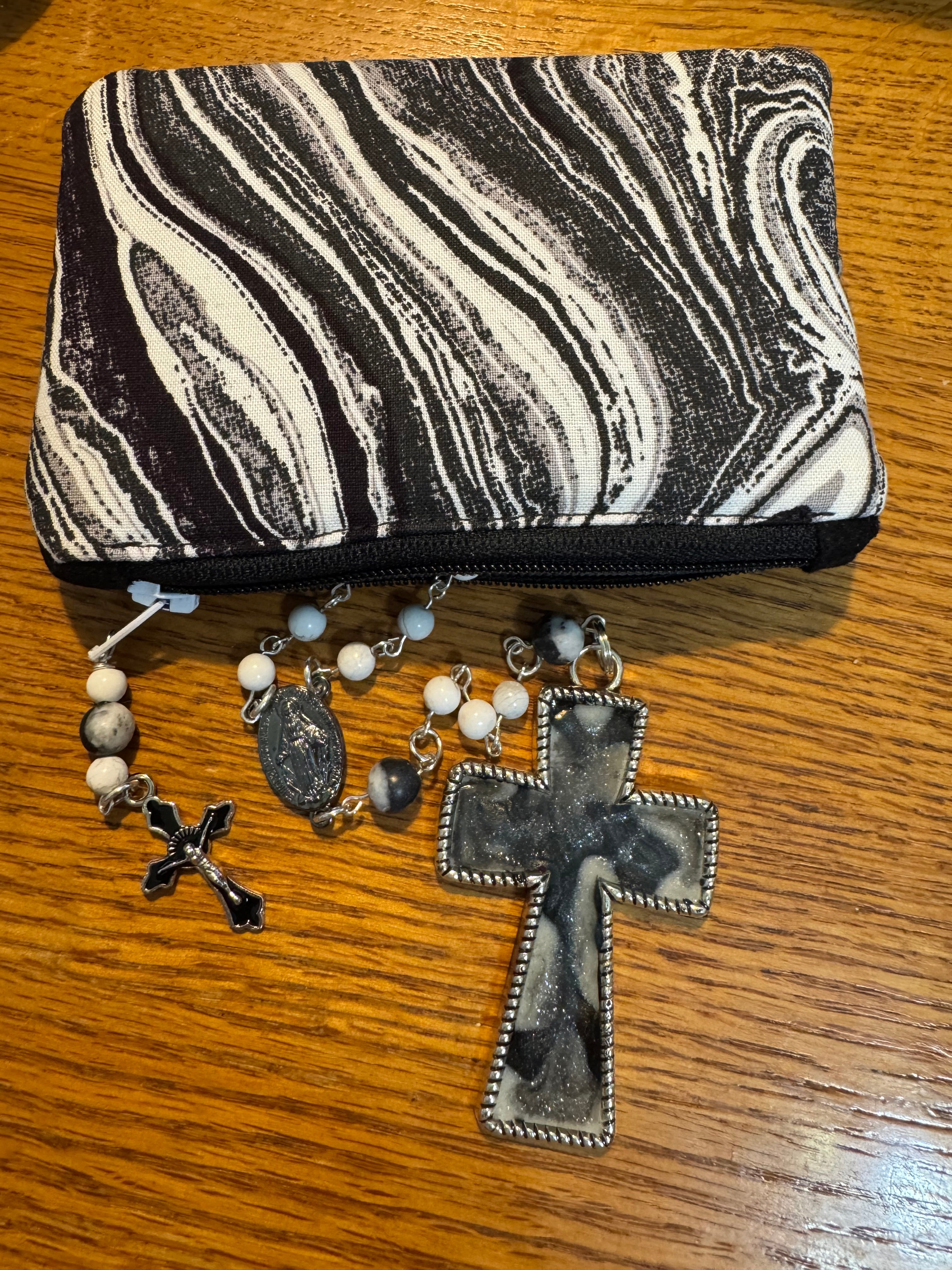 Artisan Marble Grace Rosary & Pouch Set