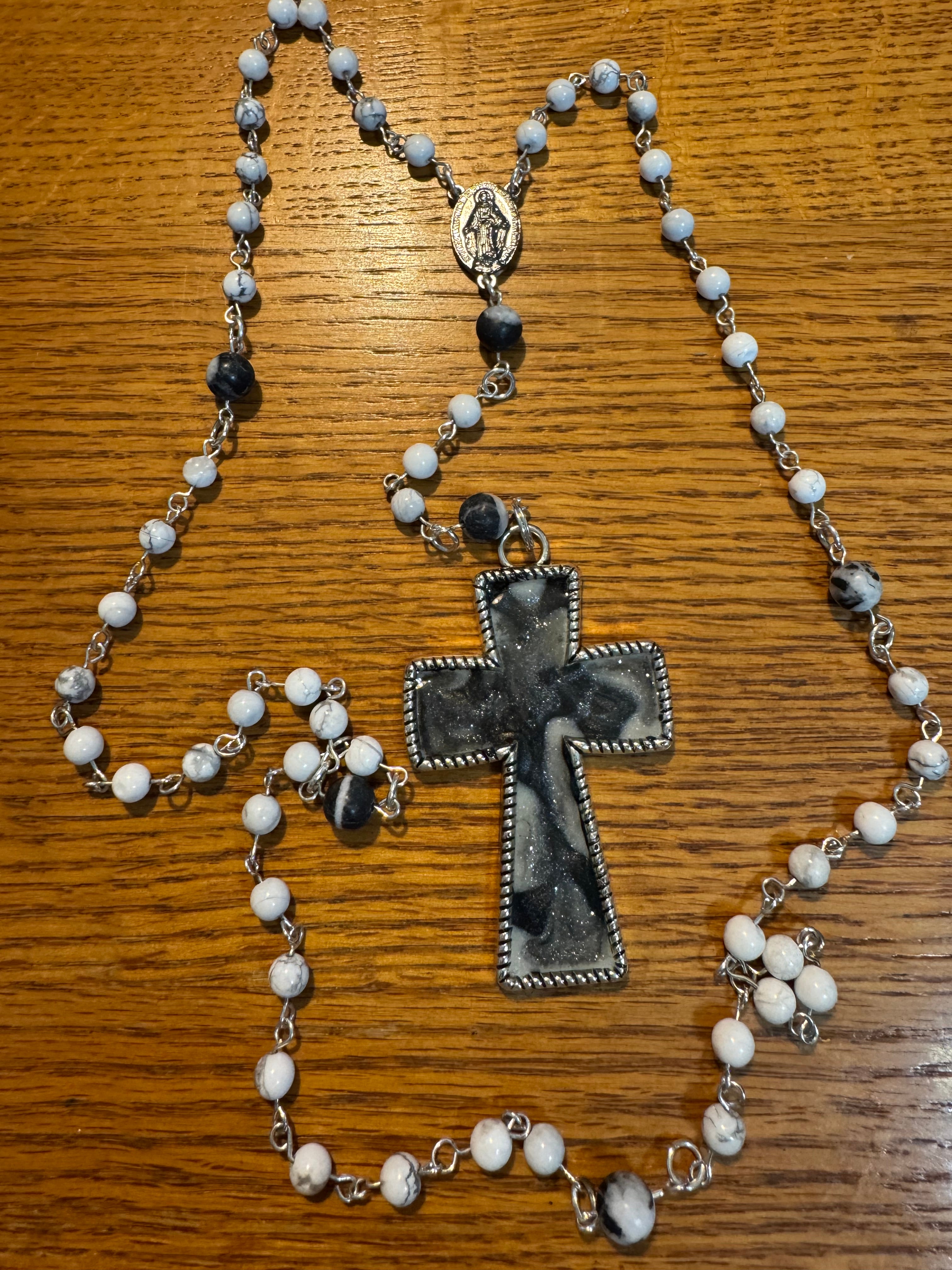 Artisan Marble Grace Rosary & Pouch Set