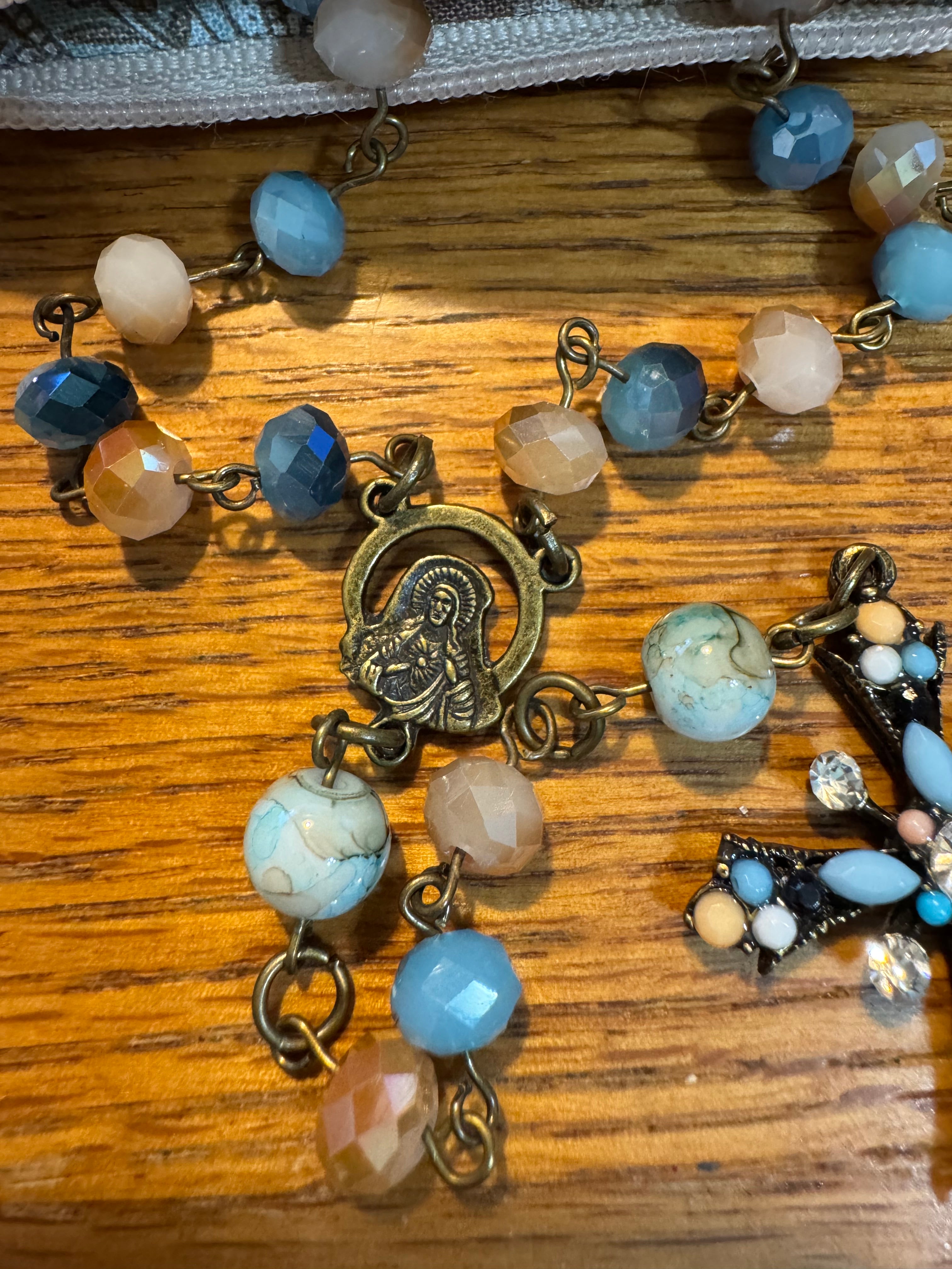 Brown Paisley Prayer Beads Carry Case