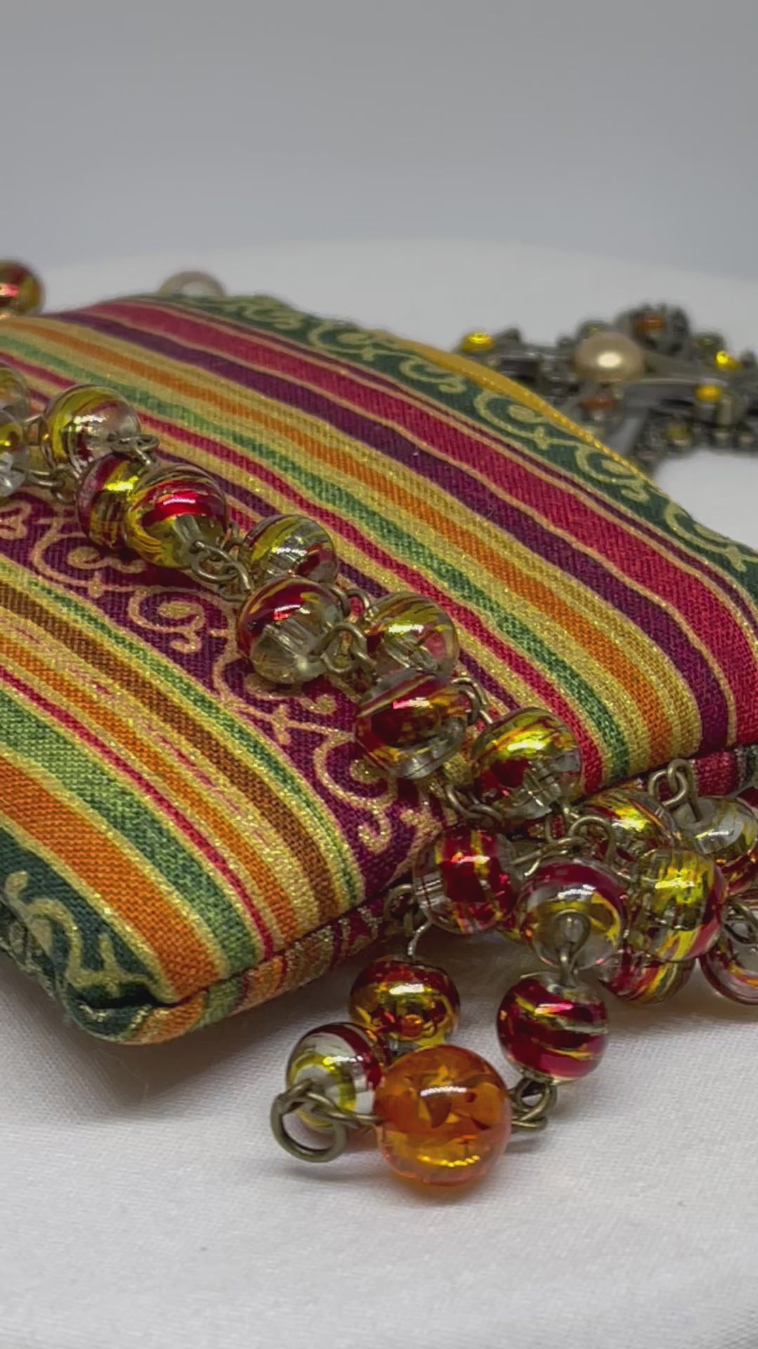 Handcrafted Amber-Tone Beaded Rosary with Zippered Prayer Pouch