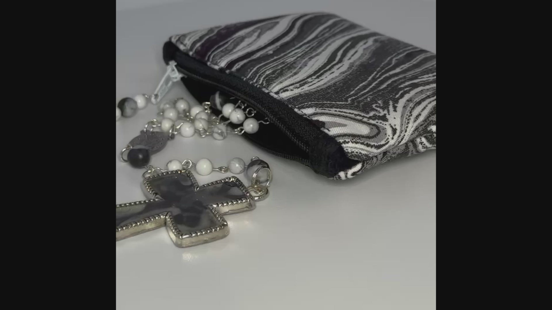 Artisan Marble Grace Rosary & Pouch Set