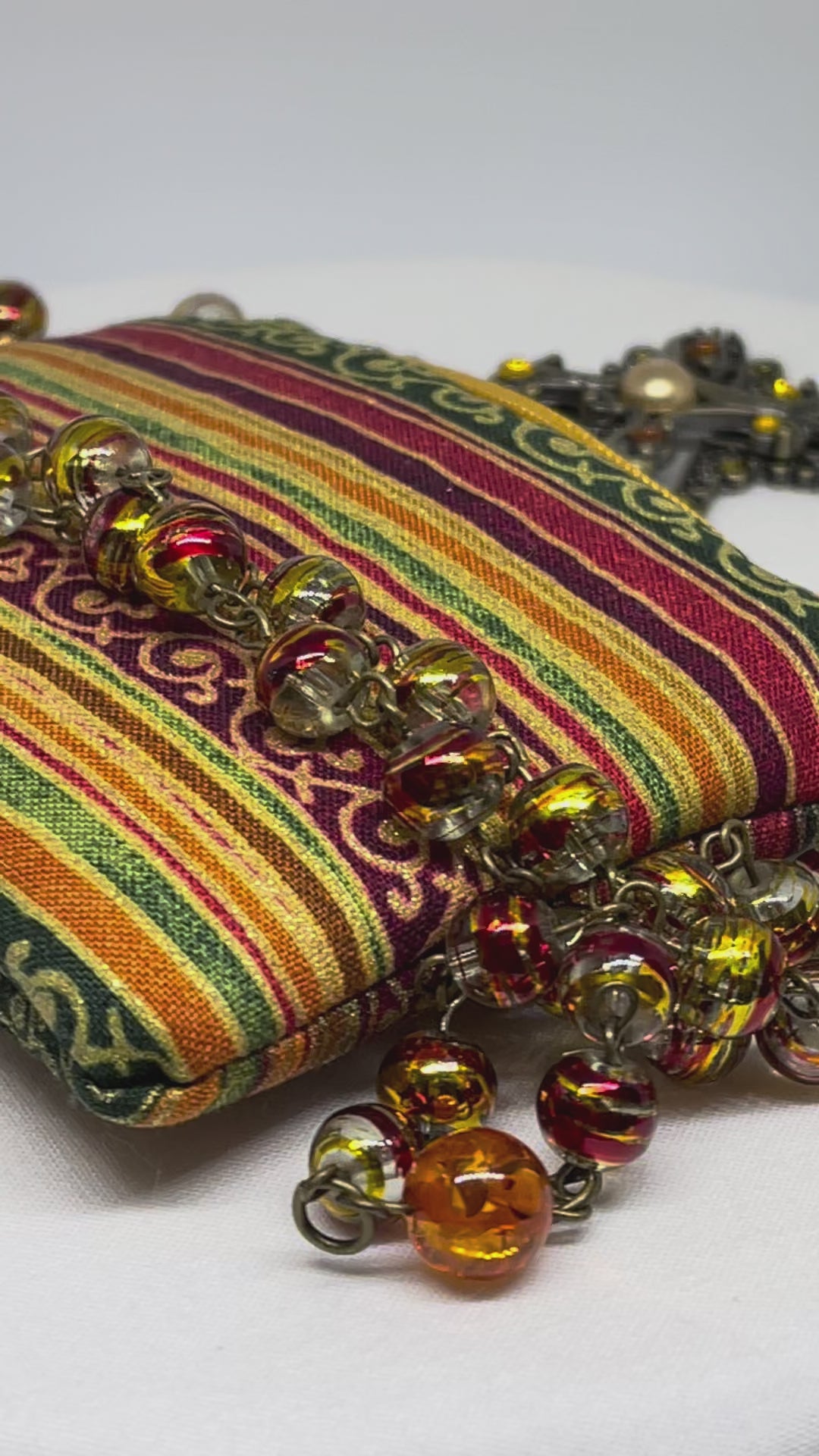 Handcrafted Amber-Tone Beaded Rosary with Zippered Prayer Pouch